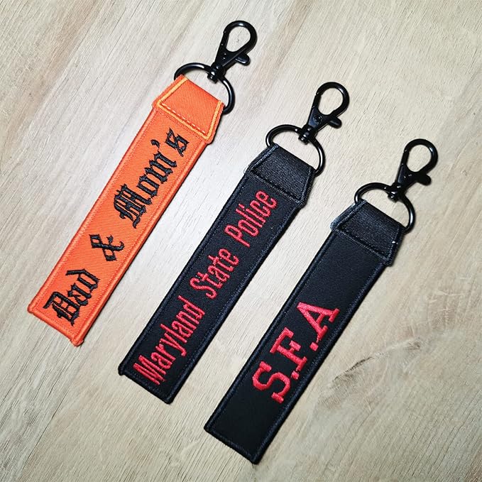 Custom Luggage Tags, Custom Personalized Luggage tag Name, Embroidery Key Ring Accessories for Car, Luggage, Crate,Gear