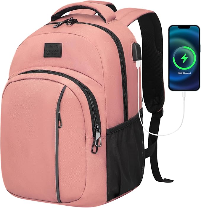 LARIPOP Travel Laptop Backpack,15.6 Inch Business Laptop backpack for Men Women with USB Charging Port,Water-Resistant Laptopack Weekender Daypack for Work College Computer