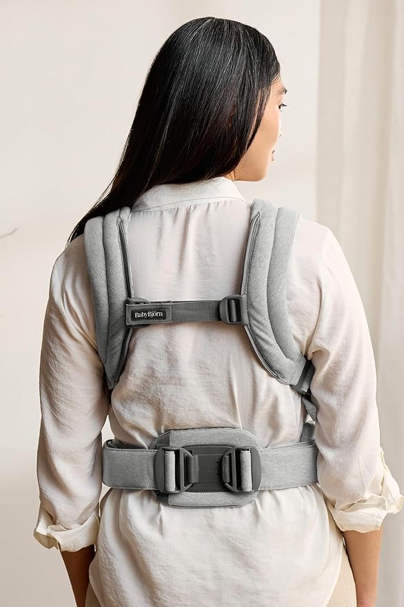 BabyBjörn Baby Carrier Harmony, Light Gray, Woven Mélange, 3-in-1 Ergonomic Baby Carrier, Newborn, Facing-in, Outward-Facing, and Back Carrying Positions Supported (7-40 lbs), Newborn to Toddler