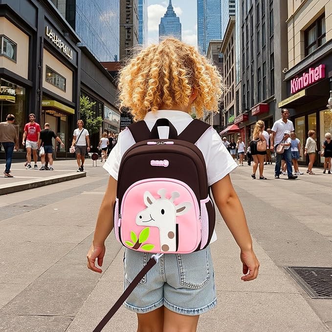 Padgene Toddler Harness Backpacks Safety Leash Kids Anti Lost Kindergarten Preschool Backpack Neoprene Lightweight Animal Schoolbag 3D Cartoon Dinasour Mini Travel Bag for Boys Girls Ages 3-5