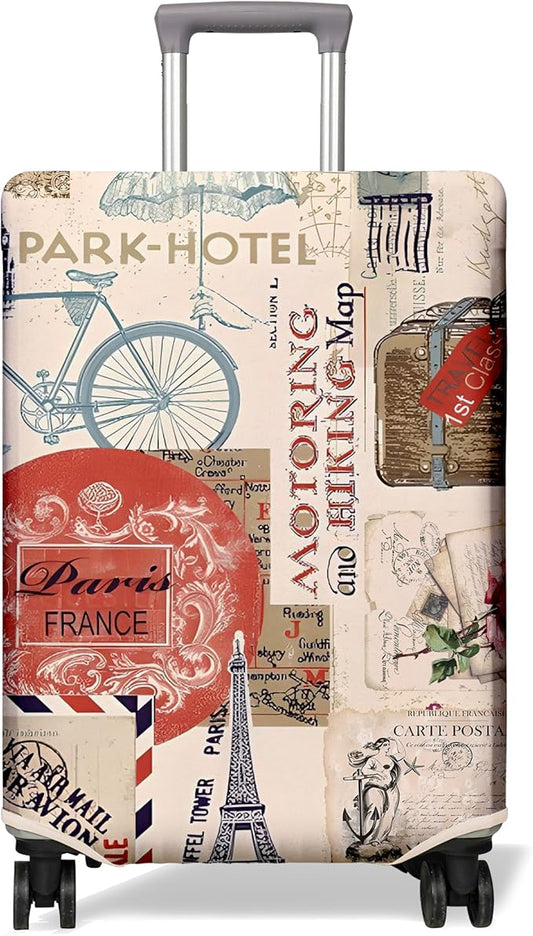 Travel Luggage Cover Suitcase Protector Fits 18-32 Inch Wheel Covers PatternedTravel Related Items Flower Luggage Protector Elastic L