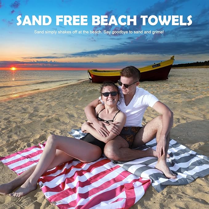 Your Choice Microfiber Quick Dry Sand-Free Beach Towel for Adults & Kids (67x35 Inch, 60x30 Inch) - Oversized, Compact, Lightweight, Absorben