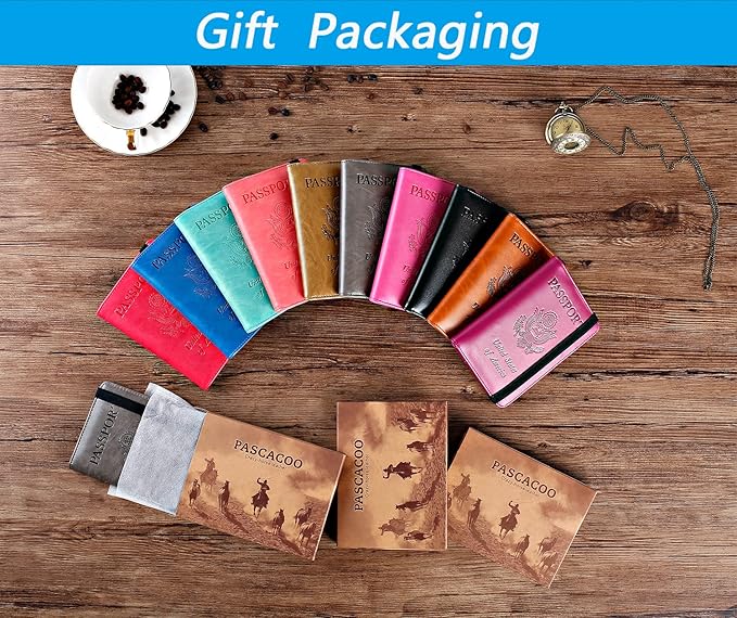 Passport Holder Cover Wallet Travel Essentials RFID Blocking Leather Card Case International Must Haves Travel Accessories for Women Men(101#Pink)