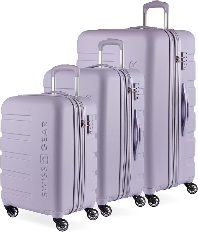 SwissGear 7366 Hardside Expandable Luggage with Spinner Wheels, Evening Haze, 3-Piece Set (19/23/27)