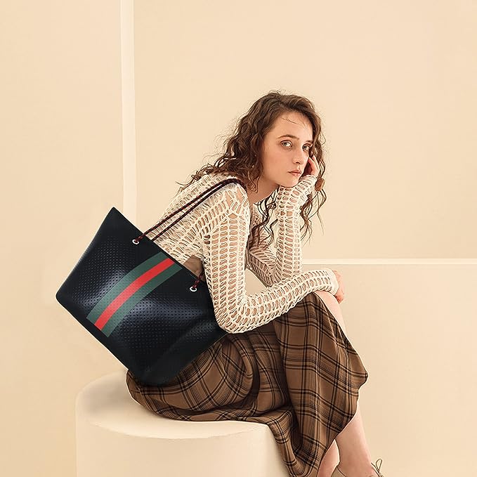 QOGiR Neoprene Multipurpose Beach Bag Tote with Inner Zipper Pocket … … … …