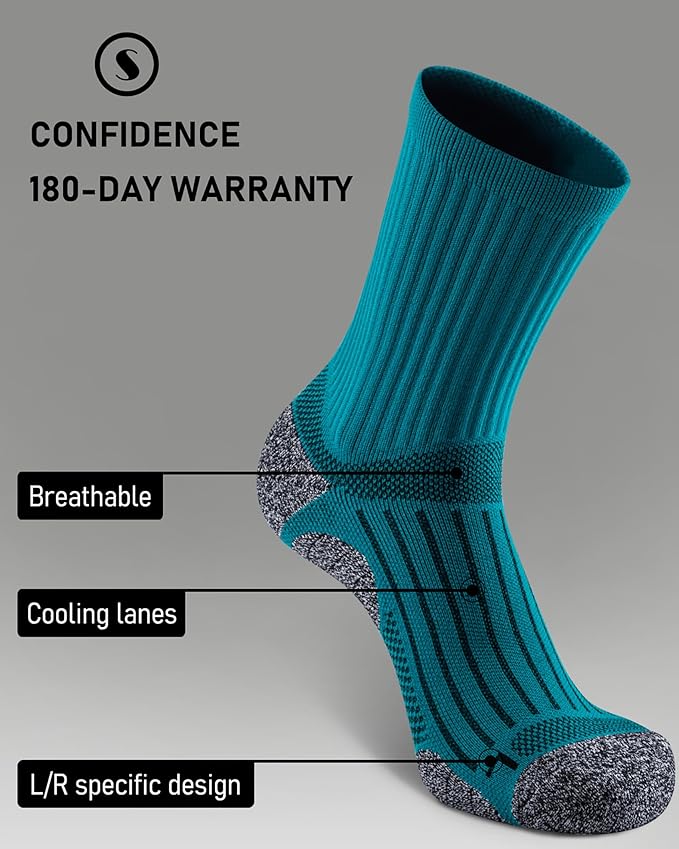 Elite Cushioned Compression Mid-crew Socks 4-Pack for Youth Women Men