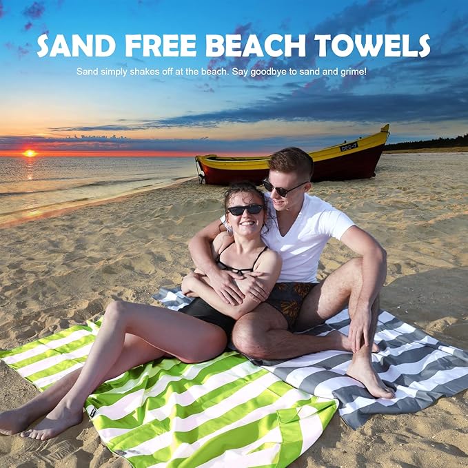 Your Choice Microfiber Quick Dry Sand-Free Beach Towel for Adults & Kids (67x35 Inch, 60x30 Inch) - Oversized, Compact, Lightweight, Absorben