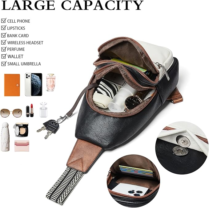 Sling Bag Crossbody Bags for Women Small Cross Body Bag Fanny Packs Chest Sling Purse for Daily Travel Leisure Sport