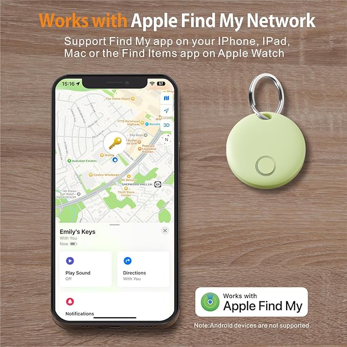 Reyke Smart Tag, Air Tracker Luggage Tracker, Works with Apple Find My (iOS Only), Item Locator for Key, Luggage, Backpack, Wallet, IP67 Waterproof, 2 Pack