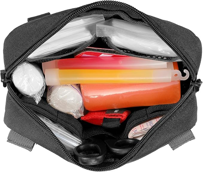 Tactical Molle Admin Pouch Utility Laser Cut EDC Tool Pouch Bag Horizontal Modular Pouches Include US Flag Patch and Keychain