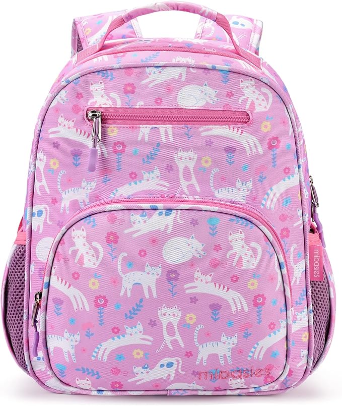 mibasies Girls Backpack 5-8: Lightweight Kids Backpacks for Girls - Girl Bookbag for Elementary School - Flower Cat