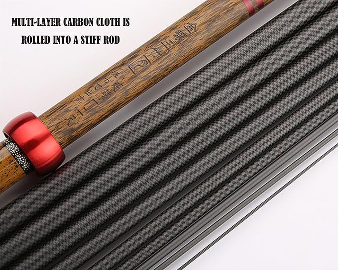 Telescopic Rod Kit Tenkara Fishing Rod Kit 20FT-Zoom Stream 4 Lengths Collapsible Fly Rods Backpacking Fishing Pole Quality Carbon Tube Creek Rods