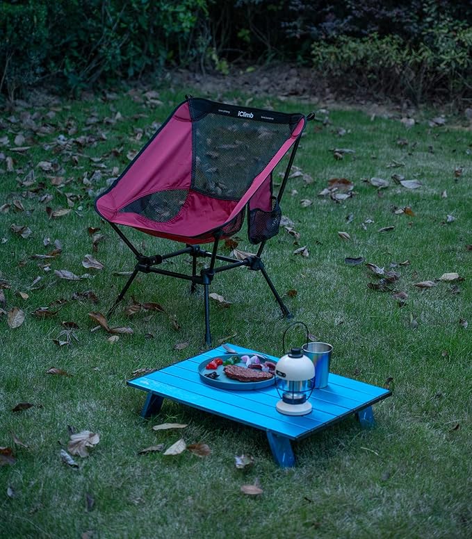 iClimb Ultralight Compact Camping Folding Beach Chair with Anti-Sinking Large Feet