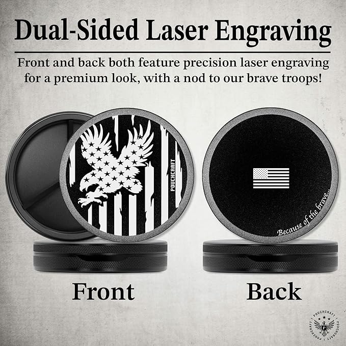 Metal Pouch Can | Metal Container | Slim EDC Pocket Tin | Airtight & Moisture-Resistant | Compact Daily Organizer | Pill Case & Travel Tin | Father’s Day Gift for Dad | (American Flag, Black, Tall)