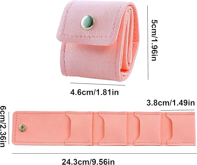 3 PCS Mini Travel Jewelry Organizer Bag - Tinycious Foldable Portable Case with Buckle, Auxiliary Jewelry Storage for Travel