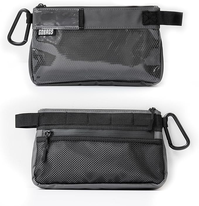 GOBAGS Production Zipper Bags - Electronics & Camera Accessories Bag - Cable organizer, Gear Accessory Pouch, Travel Camera Essentials (Small, Gray, 2 pack)