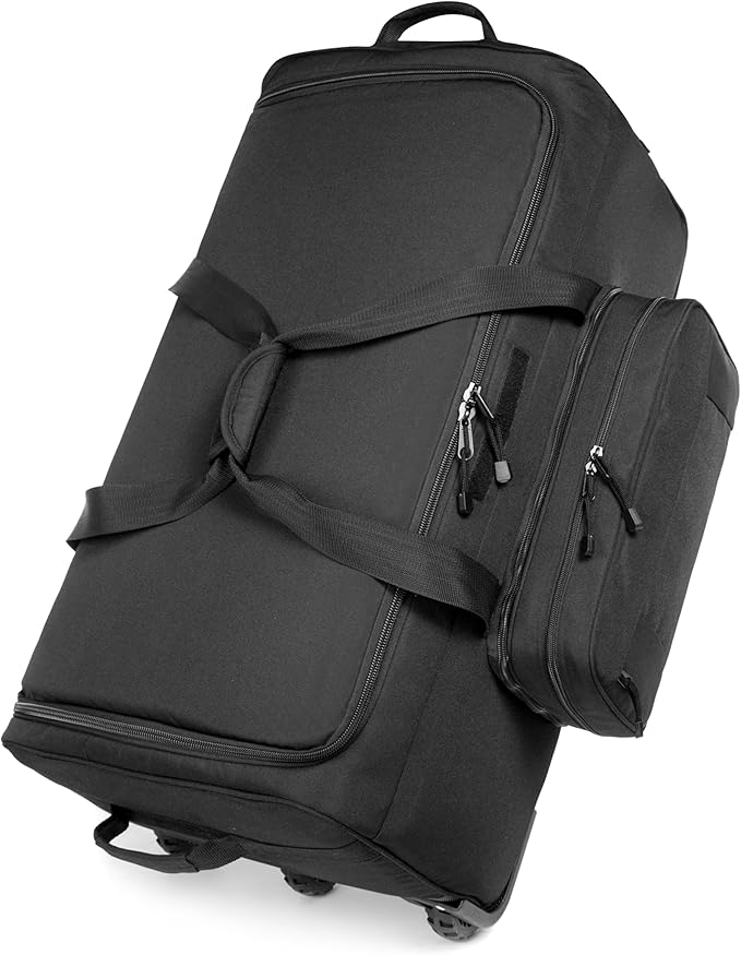 Mountain Land 120L Tactical Duffle Bag Rolling Duffle Bag with Wheels And Handle(Black)