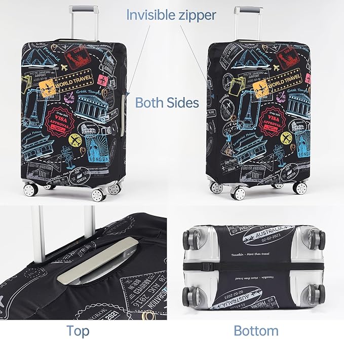 Travelkin Luggage Covers For Suitcase Tsa Approved,Suitcase Cover Protector Fit 18-32 Inch Luggage