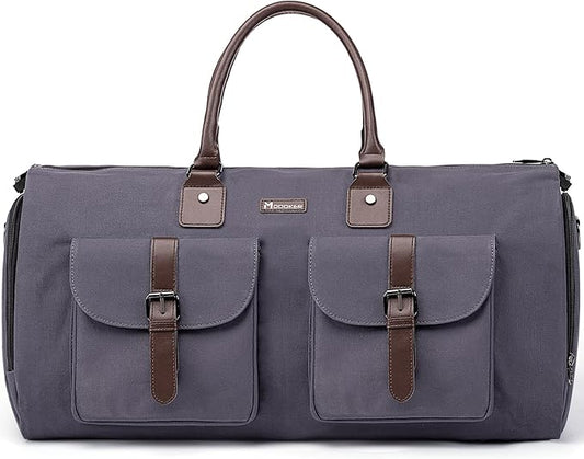 Modoker Garment Convertible Weekender Bag,Carry on Canvas Garment Duffle Bag Heavy Duty Overnight Bags for Men Women