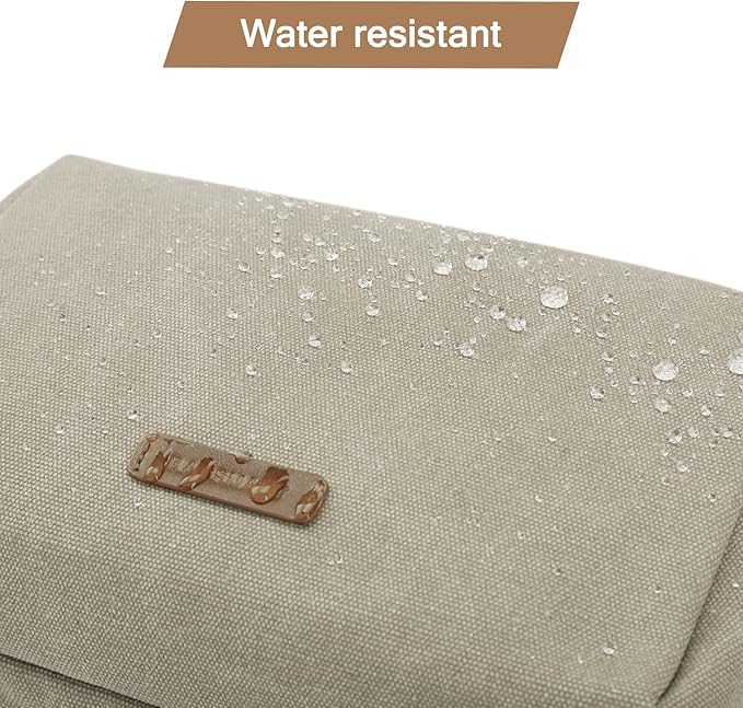 BAGSMART Toiletry Bag for Men, Canvas Travel Toiletry Organizer Dopp Kit Water-resistant Shaving Bag for Toiletries Accessories,Beige-Medium