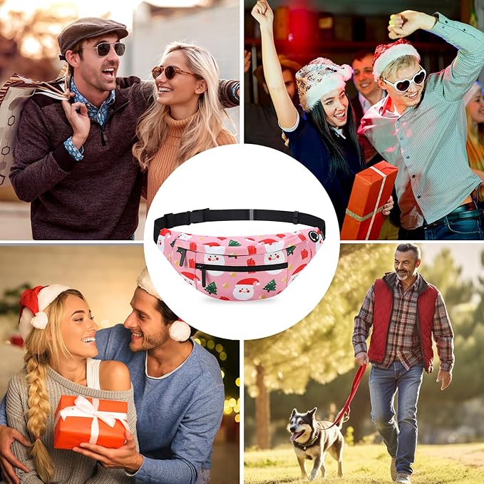 MAXTOP Large Crossbody Fanny Pack with 4-Zipper Pockets,Gifts for Enjoy Sports Festival Workout Traveling Running Casual Hands-Free Wallets Waist Pack Phone Bag Carrying All Phones