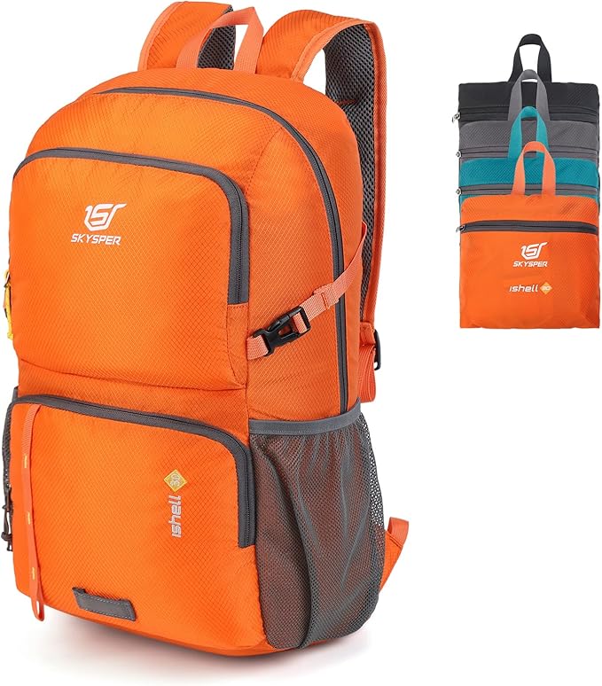 SKYSPER Lightweight Packable Backpack - 30L Hiking Daypack with Wet Pocket Foldable Travel Carry-on Backpack for Women Men