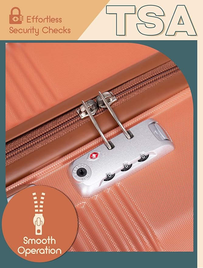 Luggage Sets 5 Piece, Suitcases with Wheels, Hardshell Suitcase Set, ABS Carry on Luggage Set with TSA Lock, Travel Luggage