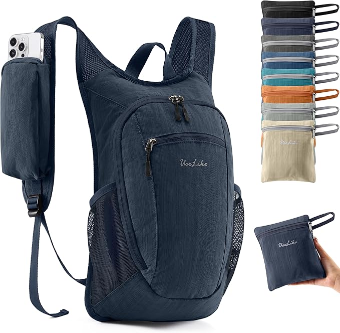10L Small Hiking Backpack Travel Daypack Lightweight Packable Back Pack for Women Men(Dark Navy)