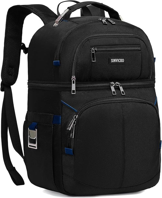 Insulated Cooler Backpack,Double Deck Leakproof Cooler Bag,Insulated Backpack Cooler Lunch Backpack for Men Women