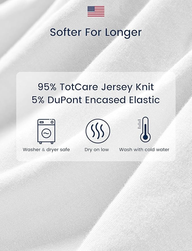 TotAha Premium Soft Pack n Play Sheets, Super Stretchy Jersey Knit Mini Crib Sheets Fitted, Silky Comfort Graco Pack and Play Mattress Sheets 2-Pack, Moon & Grey Sky