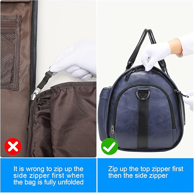Leather Garment Bag for Travel, Modoker Carry On Suit Carrier Travel Bag with Shoulder Strap/Multiple Pockets - Ideal for Business Trips & Weekend Getaways - The Garment Duffel Bag for Traveling Men