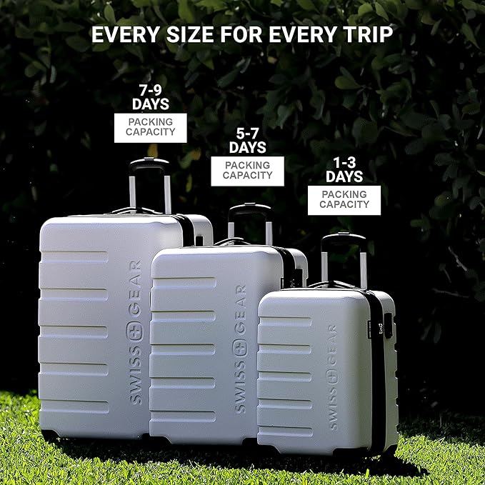 SwissGear 7366 Hardside Expandable Luggage with Spinner Wheels, Coral Almond, 3-Piece Set (19/23/27)