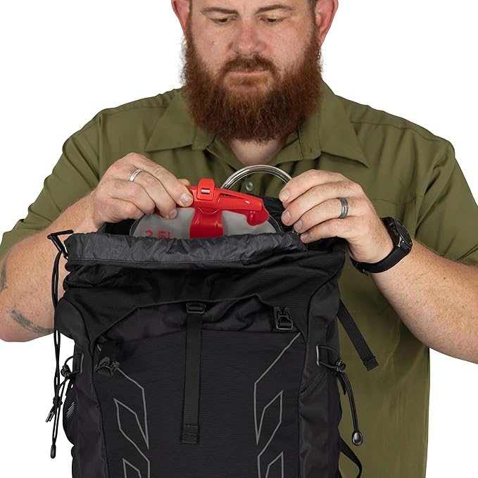 Osprey Talon 33L Men's Lightweight Hiking Backpack with Hipbelt, Black/Coal Grey, Extended Fit