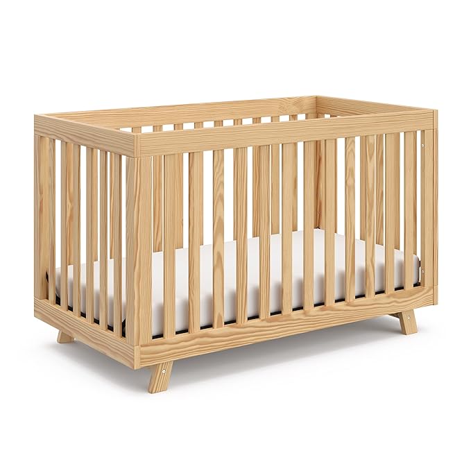 Storkcraft Beckett Grow-with-Me Convertible Crib (Natural) – GREENGUARD Gold Certified, Converts to Toddler Bed & Daybed, Fits Standard Crib Mattress, Easy-to-Assemble