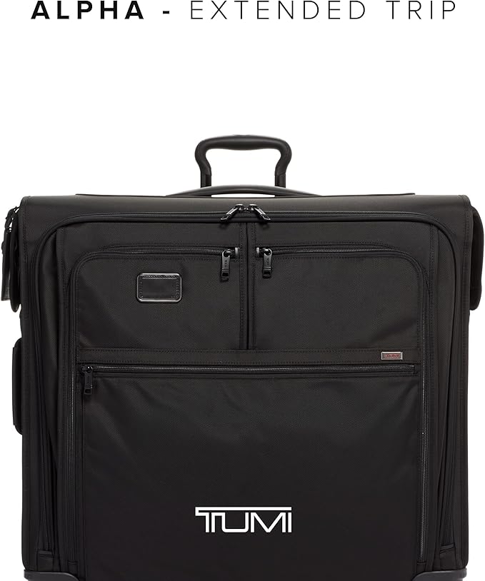 TUMI - Alpha Extended Trip 4 Wheeled Garment Bag - 4-Wheeled Clothing Bag for Hanging Suits, Dresses & Coats - With TSA Lock - Black