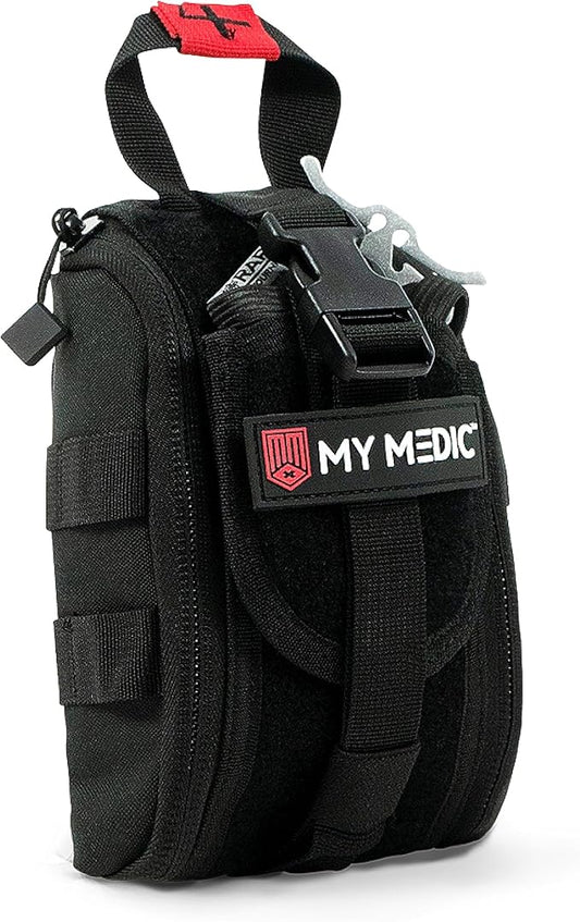My Medic - TFAK - Ifak Trauma Kit with Tourniquet - HSA/FSA Approved - Over 35 Essential Life Saving First Aid Items for Car or Travel - Black