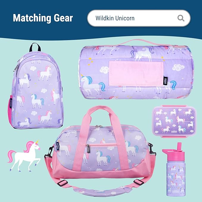 Wildkin Kids Insulated Lunch Box – Durable and Reusable for School & Travel - Unicorn