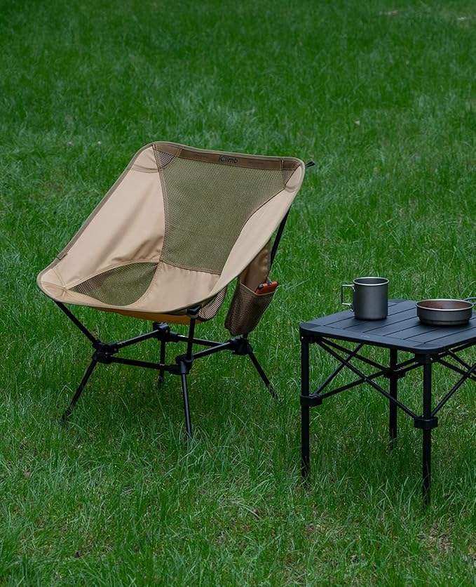 iClimb Ultralight Compact Camping Folding Beach Chair with Anti-Sinking Large Feet
