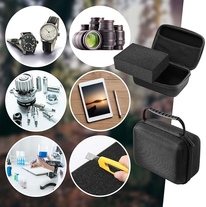 EVA Hard Case with Customizable Foam Protective EVA Carrying Case Shockproof Outdoor for Camera, Digital Products, Electronic Instruments with Knife(Black,13.5 x 9.8 x 5.5inch)