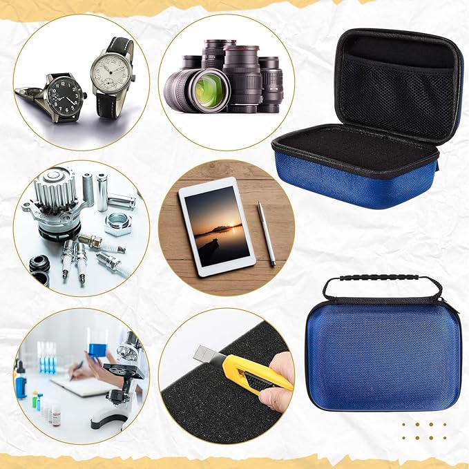 EVA Hard Case with Customizable Foam Protective EVA Carrying Case Shockproof Outdoor for Camera, Digital Products, Electronic Instruments with Knife(Blue,11 x 7.8 x 4.3 Inch)