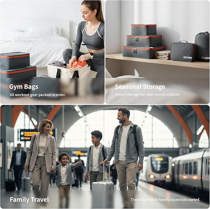 Cipway 5 Set Packing Cubes for Travel Suitcase Organizer for Accessories Luggage Carry On Suitcase Lightweight Grey