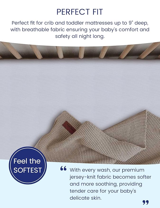 TotAha Soft Crib Sheets Girl-Hypoallergenic, Silky Comfort, Buttery Soft, Calming Effect, Premium All-Season Jersey-Knit Sheets, 9'' Extra Deep Pocket, Purple Butterfly
