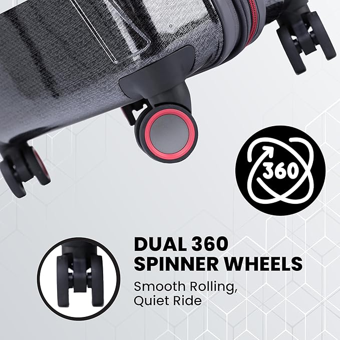 Spyder Traverse 3 Piece Luggage Set, 360° Spinner Wheels, TSA Approved Lock, (20 Inch Carry On, 25 Inch Medium, 29 Inch Large), Charcoal