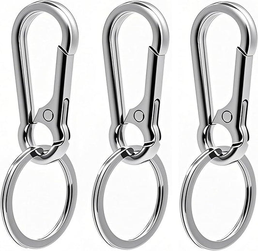 Keychain Keyring Set for Men Women Classic Metal Home Car Key Holder Organizer Portable Carabiner Clip Accessories 2PCS