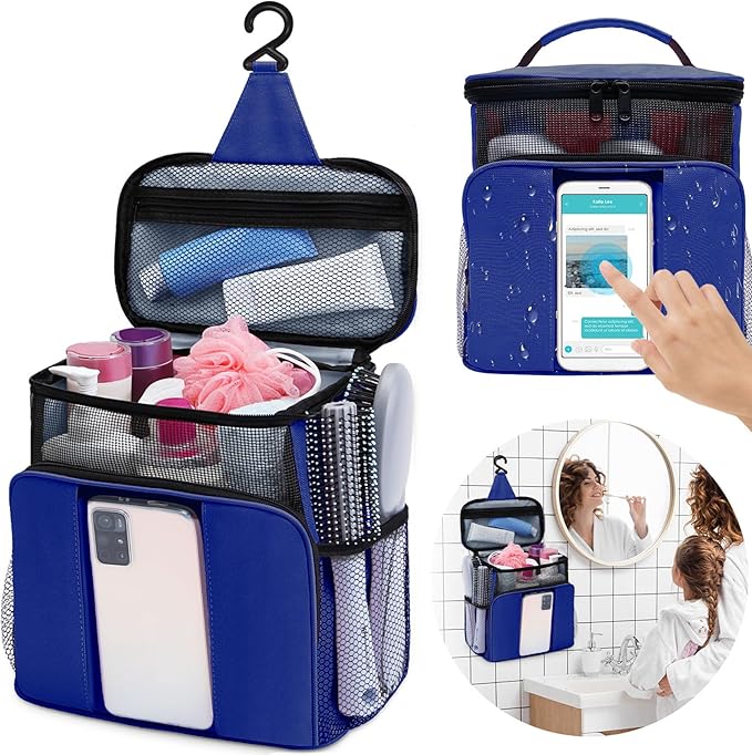 Mesh Shower Caddy,Portable HangingTravel Toiletry Bag Dorm Room Essentials for College Students Girls,Large Makeup Organizer for Full-Sized Toiletries,Travel Essentials for Women Girls Camping Beach