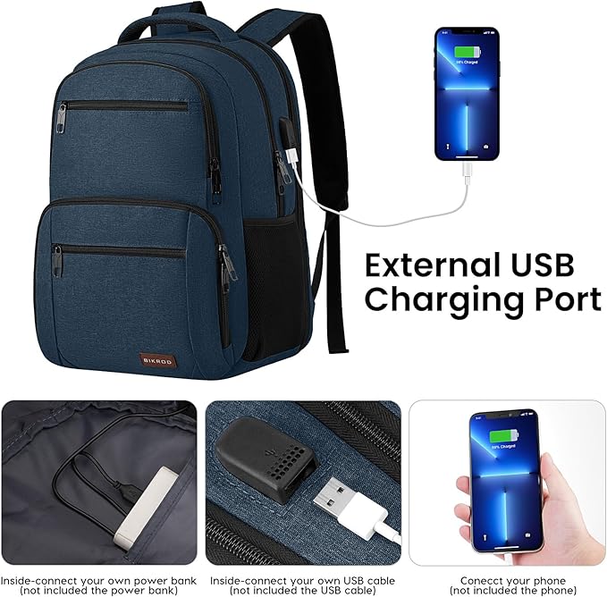 Backpack for Boys Men, School Backpack for Teens Girls, Lightweight Casual High School Bookbag, Daily-use Travel Laptop Backpack with USB Charging Port Fits 15.6 Inch Notebook