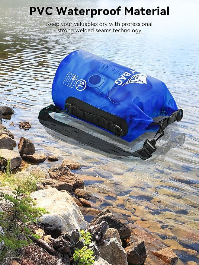 HEETA Dry Bag Waterproof for Women Men, 5L/10L/20L/30L/40L Roll Top Lightweight Dry Storage Bag Backpack with Phone Case for Travel Swimming Boating Kayaking Paddle Board Camping Beach Accessories