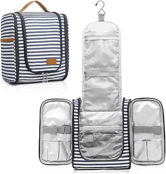 Hanging Travel Toiletry Bag,Large Capacity Cosmetic Travel Toiletry Organizer for Women with 4 Compartments & 1 Sturdy Hook,Perfect for Travel/Daily Use/Christmas