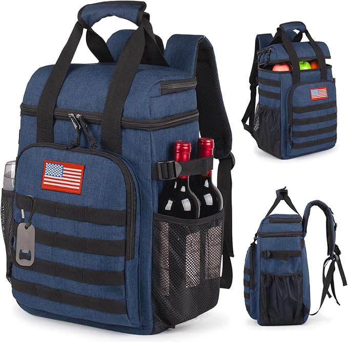 Tactical Backpack Cooler,Lunch Backpack for Men Adults Work with Handle，Soft Cooler Backpack Insulated Waterproof Leak Proof