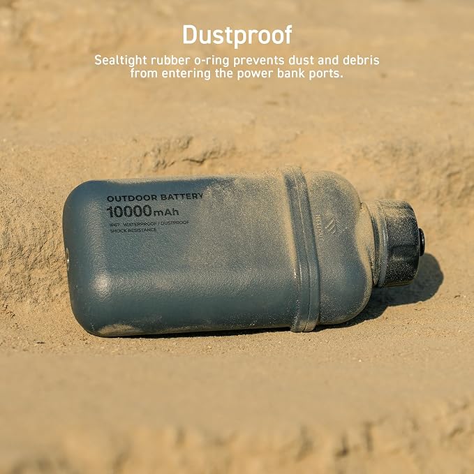 NESTOUT Portable Charger, 5000mAh Outdoor Battery Power Bank, 15W USB-C Fast Charging, Waterproof IP67, Durable Shockproof, Battery Pack for Phone Tablet Hiking Travel Camping (Mustard, 5000mAh)